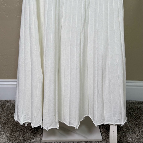 Commense Pleated Knit Halter Maxi Dress Large NWT Ivory Off White - Picture 8 of 13
